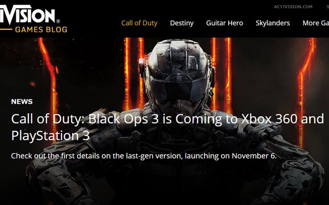 PS3/Xbox 360版「Call of Duty: Black Ops 3」が正式告知