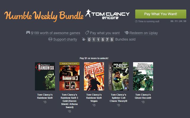 ［Humble Bundle］“The Division”のベータコードも含めたTom Clancyシリーズのバンドル「Humble Weekly Bundle: Tom Clancy Encore」が開始