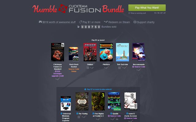 ［Humble Bundle］ゲーム開発ツール“Clickteam Fusion 2.5”と各モジュール、ソースコードなどを同梱したバンドル「The Humble Clickteam Fusion 2.5 Bundle」が配信開始