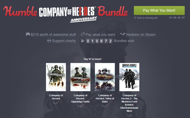 ［Humble Bundle］10周年となる“Company of Heroes”シリーズを全てそろえたバンドル「The Humble Company of Heroes 10th Anniversary Bundle」が配信開始