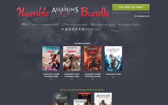 ［Humble Bundle］Assassin’s Creed Unityなどを含めた“Assassin’s Creed”シリーズ9タイトルのバンドル「Humble Assassin's Creed Bundle」が配信開始