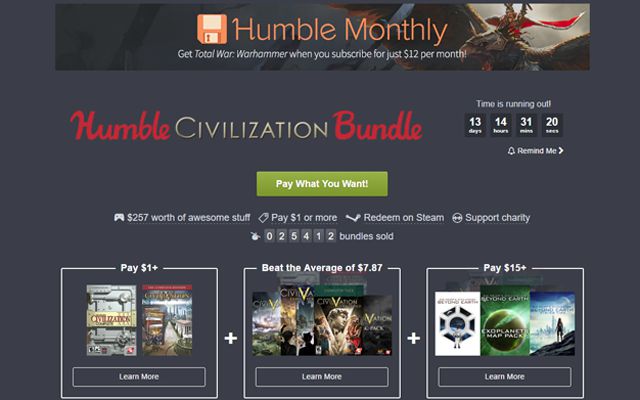 ［Humble Bundle］シヴィライゼーションシリーズを取りそろえた「Humble Civilization Bundle」が販売開始