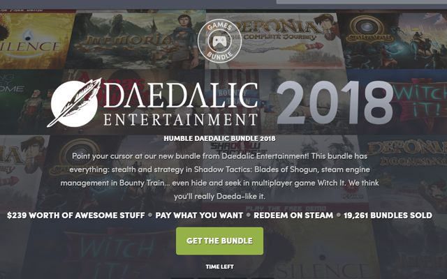 ［Humble Bundle］“Shadow Tactics”や“Witch It”などDaedalic Entertainmentのタイトルを集めた「Humble Daedalic Bundle 2018」が販売開始