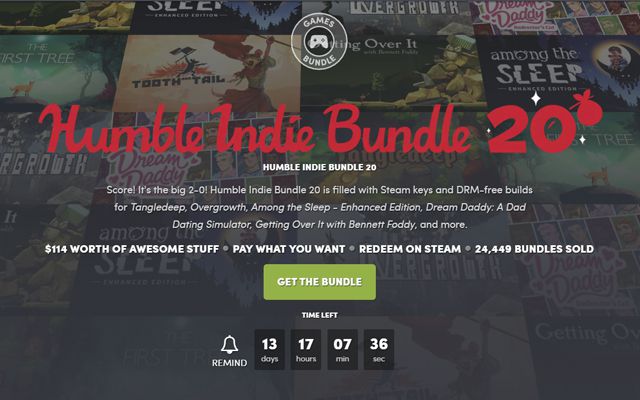 ［Humble Bundle］“The First Tree”や“Tangledeep”などを集めた「Humble Indie Bundle 20」が販売開始