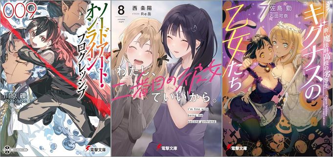 2025年3月7日のKindle発売ライトノベル・小説「ソードアート・オンライン プログレッシブ 9巻」「わたし、二番目の彼女でいいから。 8巻」「新・魔法科高校の劣等生 キグナスの乙女たち 7巻」など